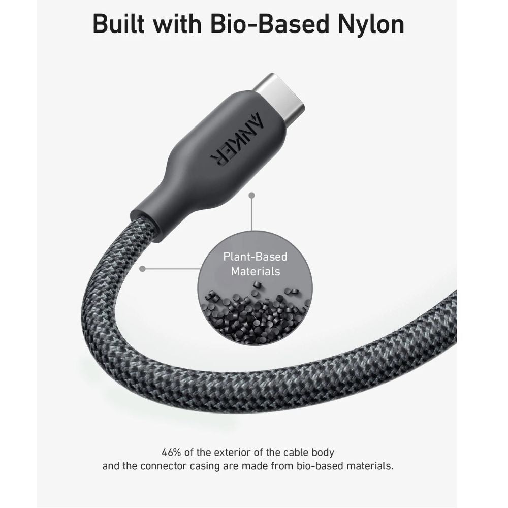 كيبل أنكر 542 من USB-C إلى Lightning مصنوع من نايلون طبيعي 0.9 متر | أسود كيبل أنكر 542 من USB-C إلى Lightning مصنوع من نايلون طبيعي 0.9 متر | أسود